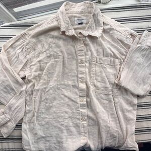 American Eagle Cream Textured Shirt